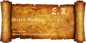 Quitt Mietta névjegykártya